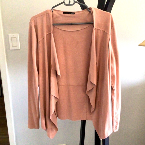 Blush Pink Faux Suede Blazer - Picture 1 of 3
